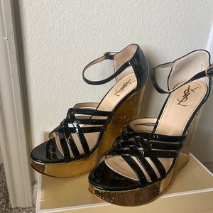 YSL Vitello Vernice Soft Sandal